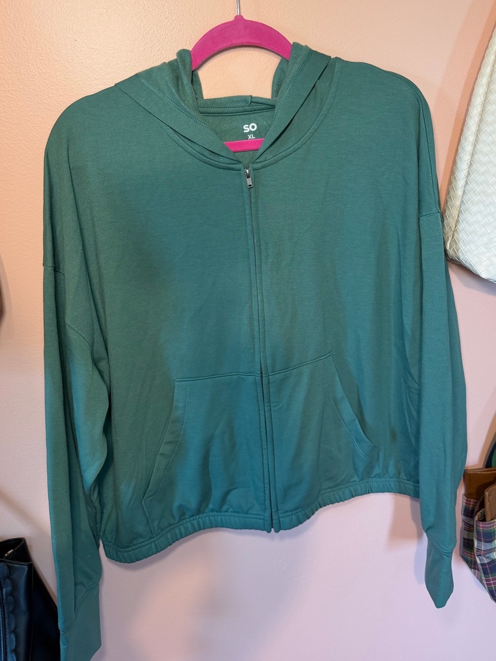 SO Teal-Green Full-Zip Hooded Sweatshirt
